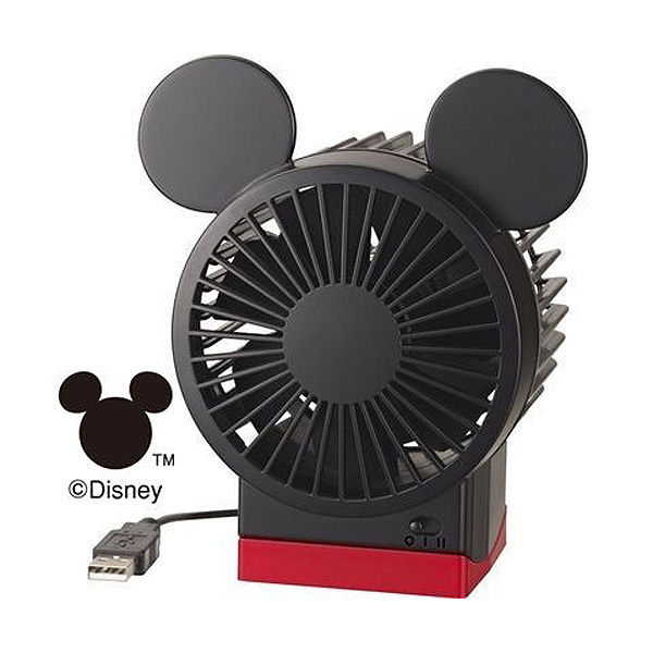 2段風量 角度調整付USB ファン 扇風機 Disney ミッキー