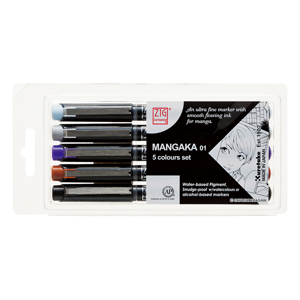  Kuretake ZIG CARTOONIST MANGAKA 0.1mm 5ܥå CNM-01/5Vڥ᡼زġۡ0.1mm 5ܥå