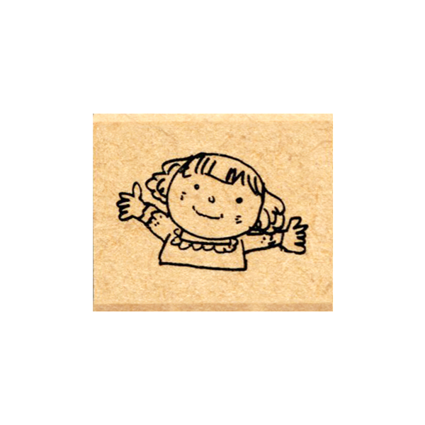こどものかお Piccolo Stamp ピッコロ スタンプ 女の子 バンザイ 0812-038【メール便不可】 女の子・バンザイ こどものかお  ピッコロ スタンプ