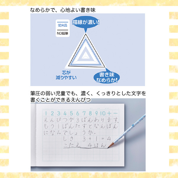 三菱鉛筆 uni かきかた ナノダイヤえんぴつ 1ダース(12本) 6角 NDH 6906 6907[名入れ代込]【名入れ無料】【メール便可】 3種（青：2B  ピンク:B、2B) から選択（品番：K690）商品詳細【こまもの本舗】