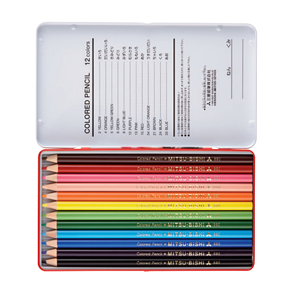 三菱鉛筆 uni 色鉛筆880 12色セット K88012CPN【メール便可】 12色