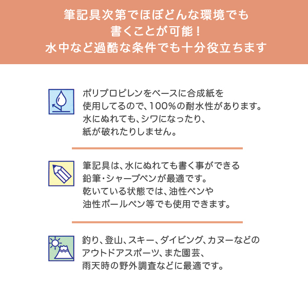 オキナ OKINA プロジェクト耐水メモ B7　5mm方眼ブルー罫 PWB7【メール便可】　B7