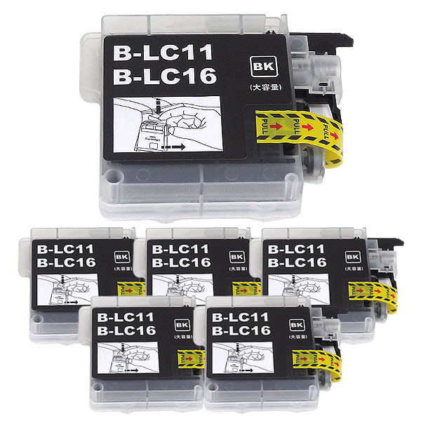 LC16BK ブラザー用 LC16 互換インクカートリッジ 顔料 ブラック 6個セット【メール便送料無料】 顔料ブラック6個セット（品番：QR- LC16BK-PG-6）詳細情報【こまもの本舗】