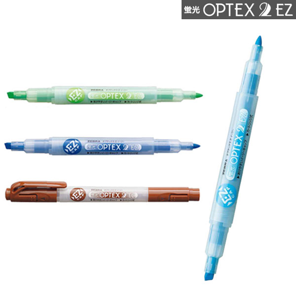 ゼブラ／蛍光ペン 蛍光オプテックス2 EZ（WKT11）太・細い両用 つめ